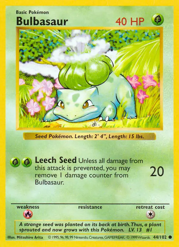 PokeDATA - Check current Pokemon card values for Bulbasaur 44!
